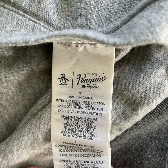 Original Penguin Reversible Gray Bomber Zip Up Cardigan Sweater - size small - Picture 2 of 3